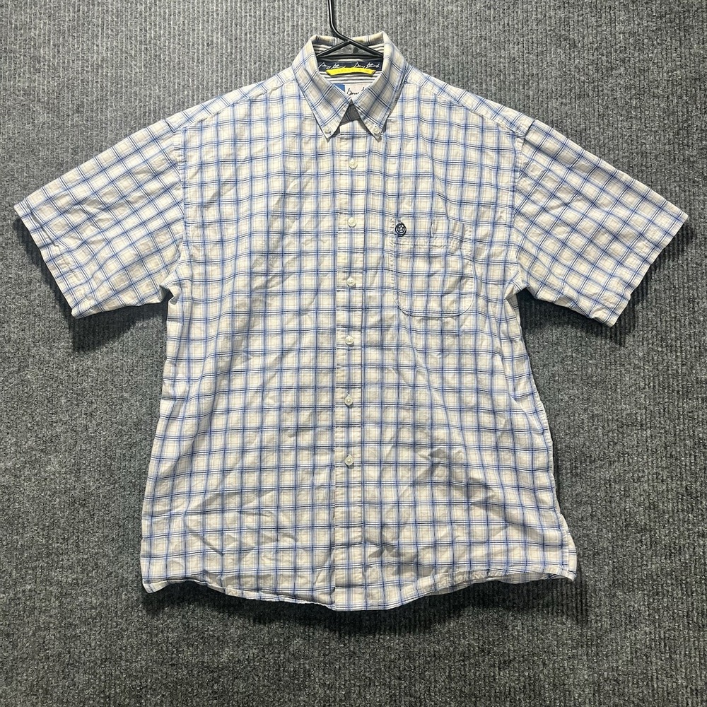 George Strait Button Up Short Sleeve Plaid Men's Shirt Size XL